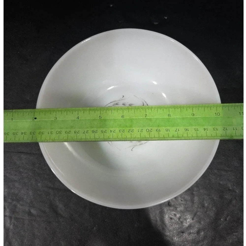 Anchor Hocking Silver Wheat‎ Serving Bowl, Suburbia  arvest Pattern Milk Glass